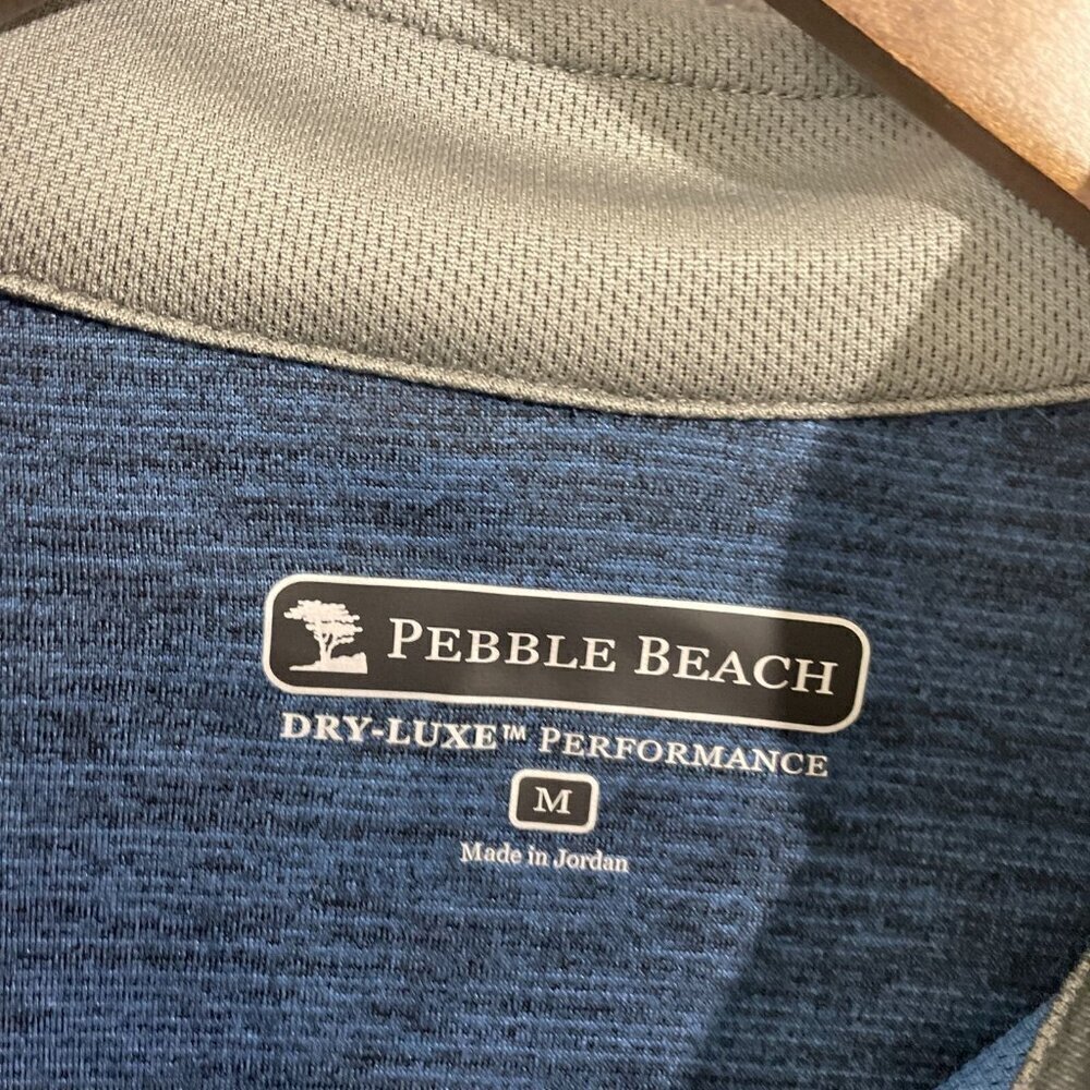 NEW Pebble Beach Men's M Dry-Luxe Performance 1/4 Zip Pullover Sweatshirt Blue - Picture 5 of 8